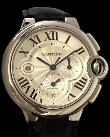 2017 Cartier Ballon Bleu De Cartier 44MM Silver Dial Leather Strap (W6920003)