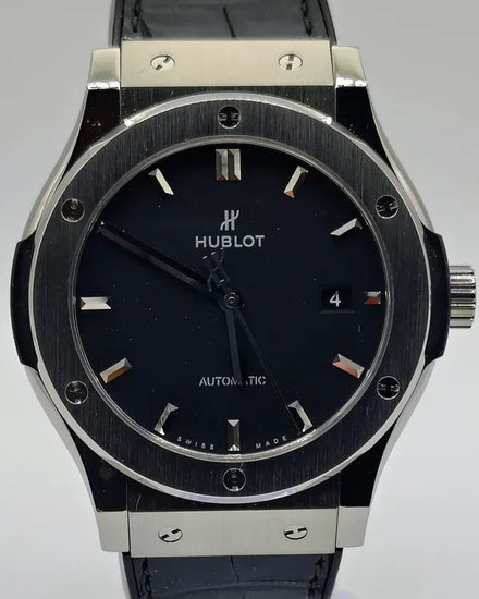2019 Hublot Classic Fusion 42MM Black Dial Leather Strap (542.NX.1171.LR)