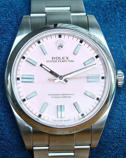 Rolex Oyster Perpetual 39MM Aftermarket Pink Dial Oyster Bracelet (114300)