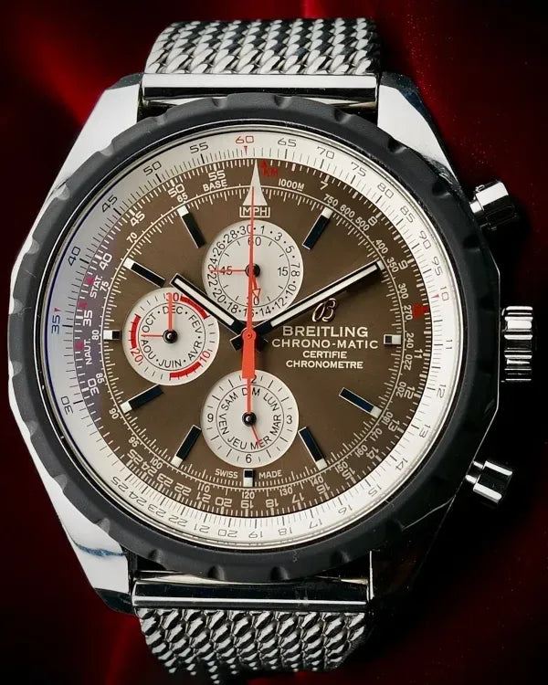 2009 Breitling Chrono-Matic 1461 L.E. 49MM Brown Dial Steel Bracelet (A19360)