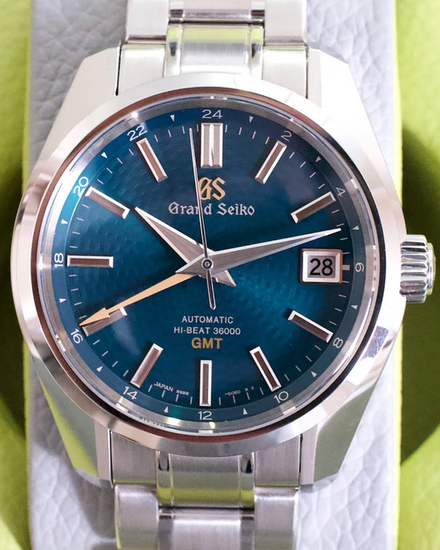 Grand Seiko Heritage Hi-Beat GMT L.E. 40MM Green "Peacock" Dial Steel Bracelet (SBGJ227)