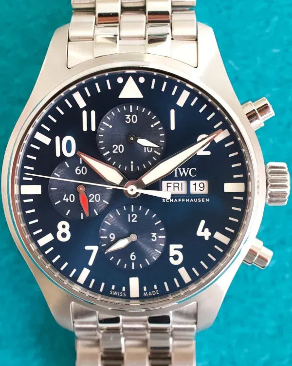 IWC Schaffhausen Pilot Chronograph "Le Petit Prince" 43MM Blue Dial Steel Bracelet (IW377717)