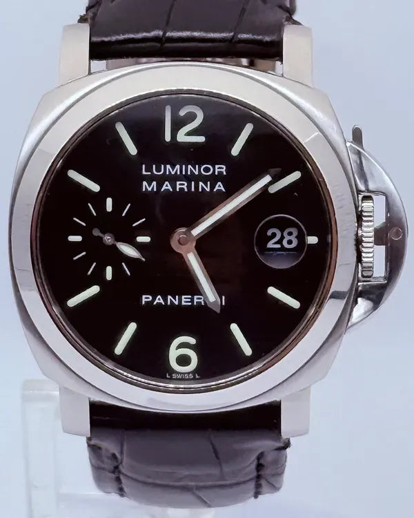 Panerai Luminor Marina 40MM Black Dial Leather Strap (PAM00048)