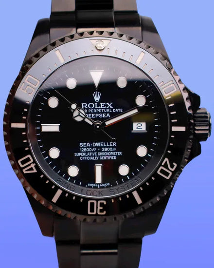 Rolex Sea-Dweller Deepsea 44MM Black Dial Aftermarket DLC-Coated Oyster Bracelet (116660)