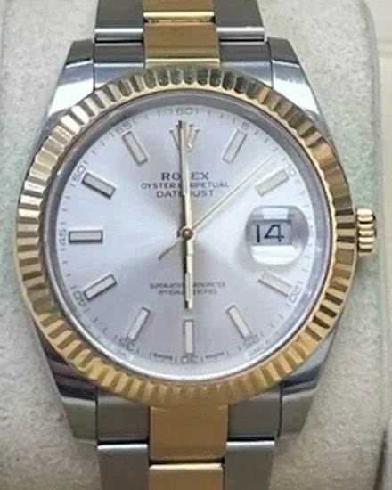 2018 Rolex Datejust 41MM Silver Dial Two-Tone Oyster Bracelet (126333)