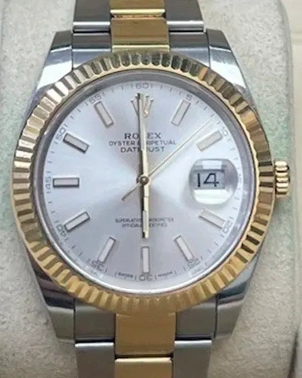 2018 Rolex Datejust 41MM Silver Dial Two-Tone Oyster Bracelet (126333)