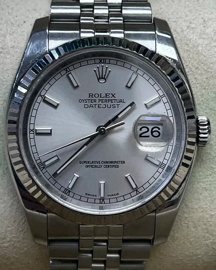 Rolex Datejust 36MM Silver Dial Super Jubilee Bracelet (116234)