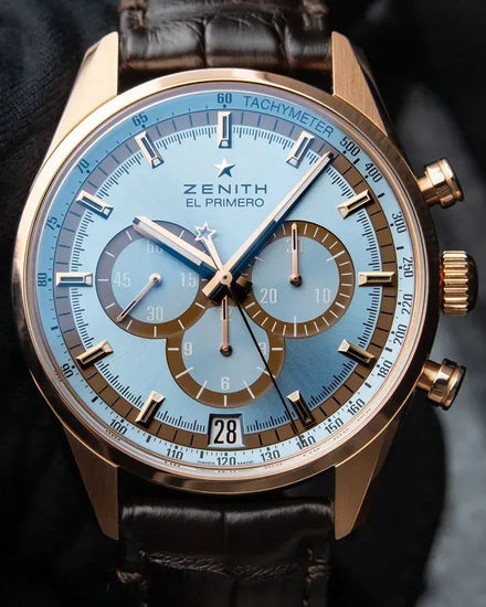 2025 Zenith El Primero Chronograph L.E. 42MM Blue Dial Leather Strap (18.2045.400/57.C494)