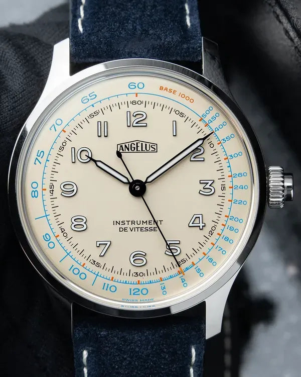 2024 Angelus Chronodate Instrument De Vitesse Blanc Ivoire L.E. 39MM Ivory Dial Leather Strap (0.CHBS.I01A)