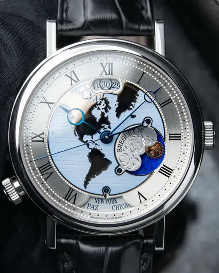 Breguet Classique Hora Mundi 5717 43MM Blue Dial Leather Strap (5717PT/US/9ZU)