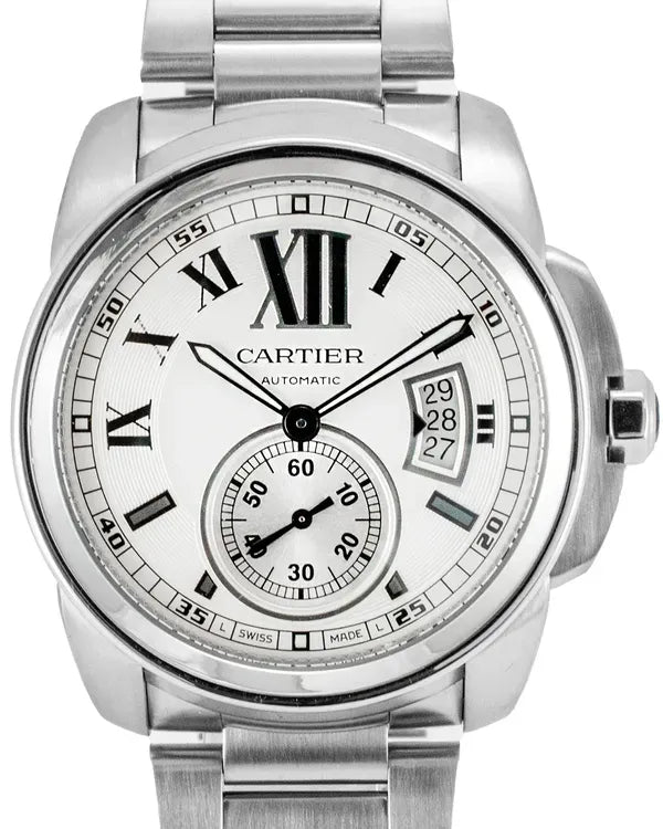Cartier Calibre de Cartier 42MM Silver Dial Steel Bracelet (W7100037)