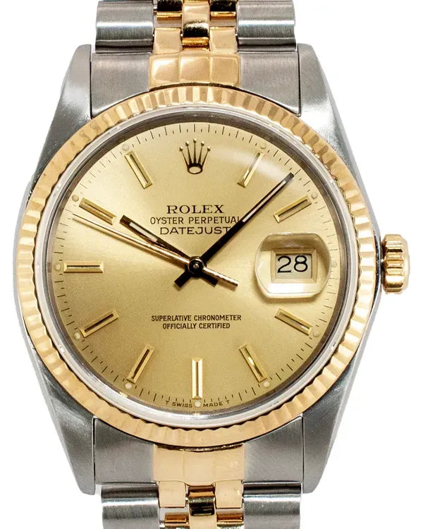 1986 (9.0 Mill. Serial) Rolex Datejust 36MM Champagne Dial Two-Tone Jubilee Bracelet (16013)