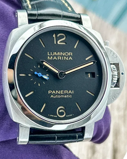 2018 Panerai Luminor Marina 1950 3 Days 42MM Black Dial Leather Strap (PAM01392)