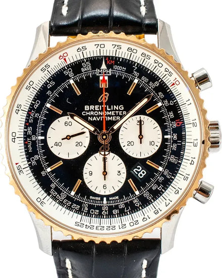 Breitling Navitimer 1 B01 Chronograph 46MM Black Dial Leather Strap (UB0127211B1P1)