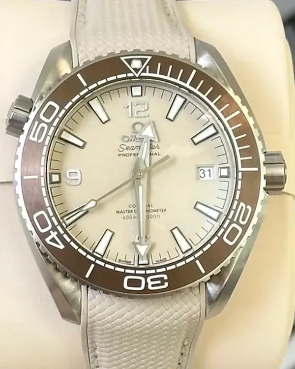 2025 Omega Seamaster Planet Ocean 600M 43.5MM Khaki Dial Textile Strap (215.32.44.21.09.001)