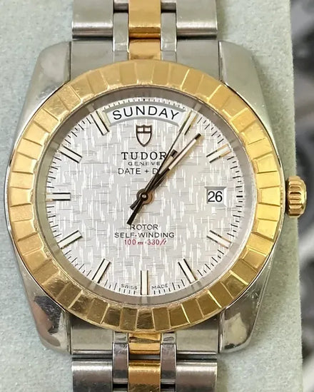 Tudor Classic Day Date 41MM Silver Dial Two-Tone Bracelet (23013)