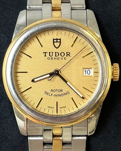 2013 Tudor Glamour Date 36MM Gold Dial Two-Tone Bracelet (55003