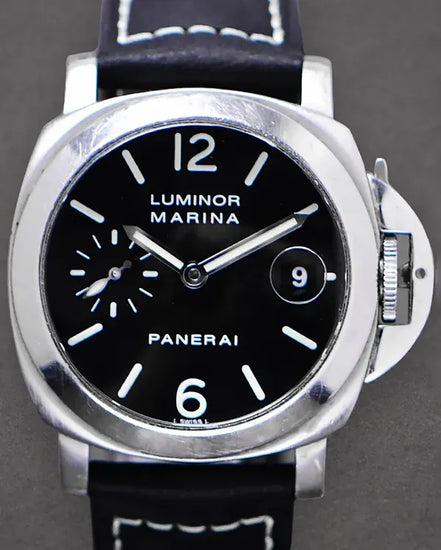 Panerai Luminor Marina 40MM Black Dial Leather Strap (PAM00048)