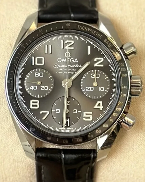 Omega Speedmaster 38MM Grey Dial Leather Strap (324.33.38.40.06.001)