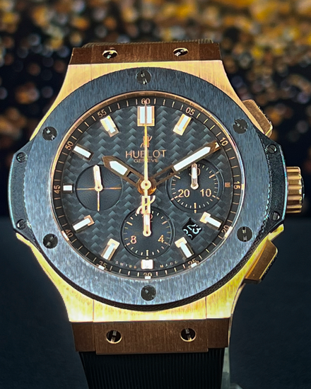 2018 Hublot Big Bang Chronograph Evolution 44MM Carbon Fiber Dial Rubber Strap (301.PM.1780.RX)
