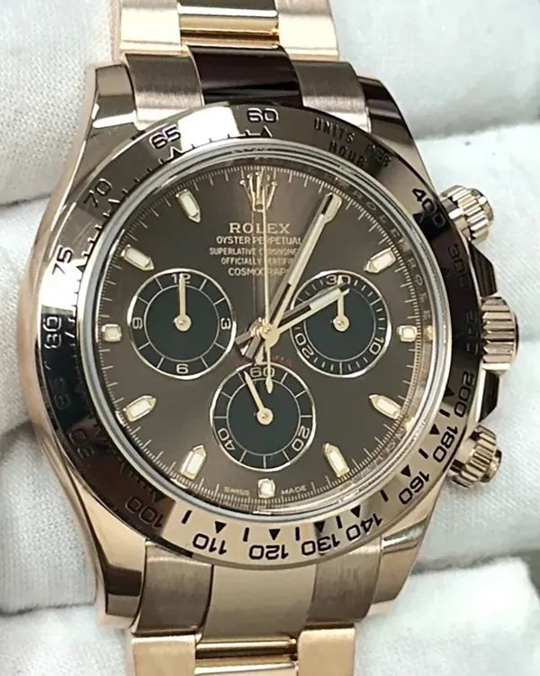2022 Rolex Cosmograph Daytona 40MM Chocolate Dial Rose Gold Oyster Bracelet (116505)