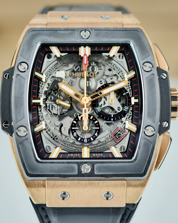 Hublot Spirit Of Big Bang 45MM Skeleton Dial Leather Strap (601.OM.0183.LR)
