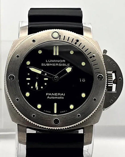 2015 Panerai Submersible 1950 3 Days 47MM Black Dial Rubber Strap (PAM00305)