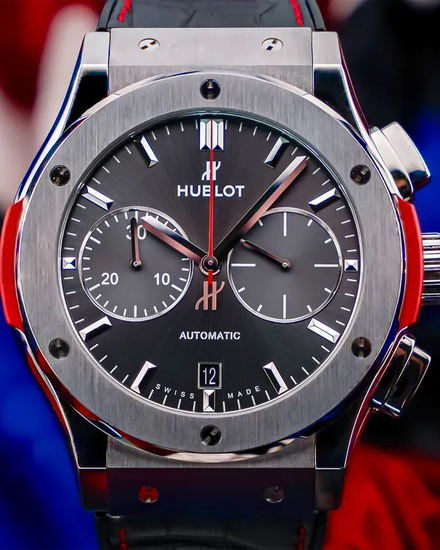 2015 Hublot Classic Fusion Racing L.E. 61/75 45MM Grey Dial Leather Strap (521.NX.7070.LR.PLP15)