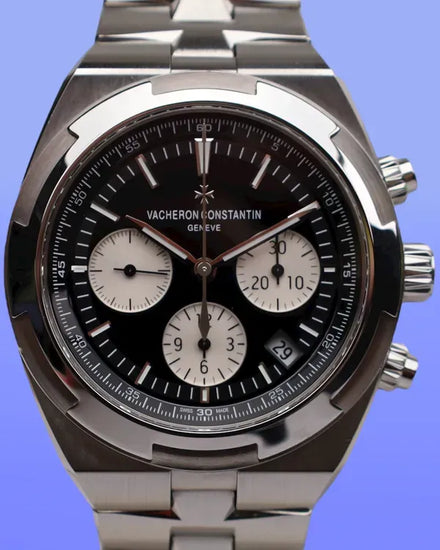 2022 Vacheron Constantin Overseas Chronograph "Panda" 42.5MM Black Dial Steel Bracelet (5500V/110A-B481)