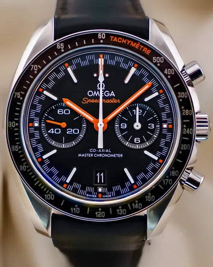 2024 Omega Speedmaster Racing 44.25MM Black Dial Leather Strap (329.32.44.51.01.001)