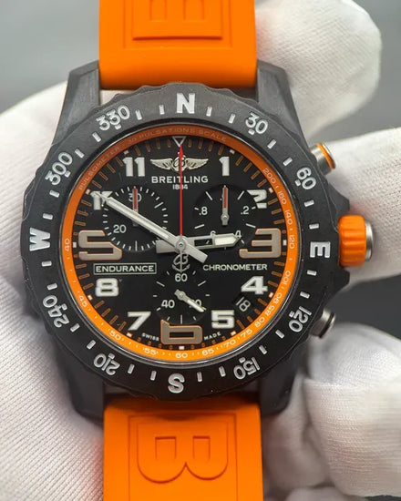 2021 Breitling Endurance Pro 44MM Quartz Black Dial Rubber Strap (X82310)