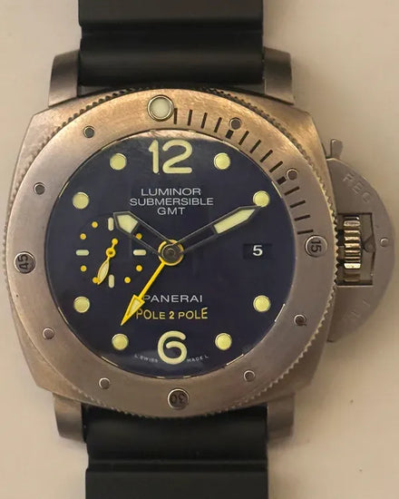Panerai Submersible GMT "Pole 2 Pole" L.E. 47MM Blue Dial Rubber Strap (PAM00719)