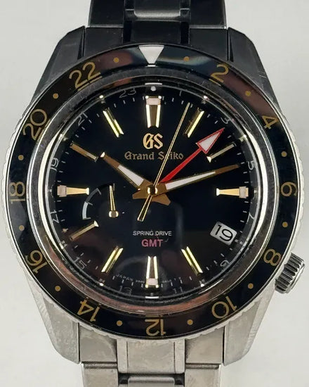 2017 Grand Seiko Sport Collection GTM 44MM Black Dial Titanium Bracelet (SBGE215)