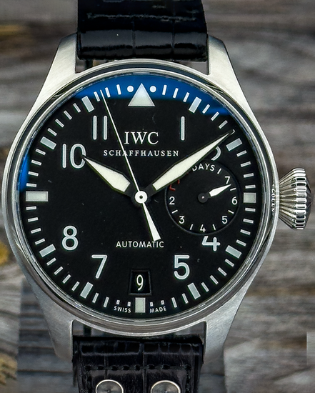 2013 IWC Schaffhausen Pilot 46.2MM Black Dial Leather Strap (IW500901)
