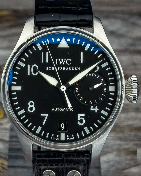 2013 IWC Schaffhausen Pilot 46.2MM Black Dial Leather Strap (IW500901)