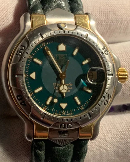 Tag Heuer Professional 6000 46MM Green Dial Leather Strap (WH5153-K1)