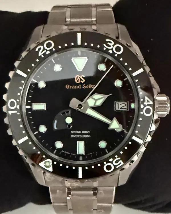 2024 Grand Seiko Spring Drive Diver's Watch 44.2MM Black Dial Titanium Bracelet (SBGA463G)