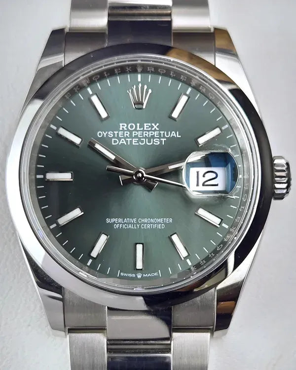 2022 Rolex Datejust 36MM Green Dial Oyster Bracelet (126200)