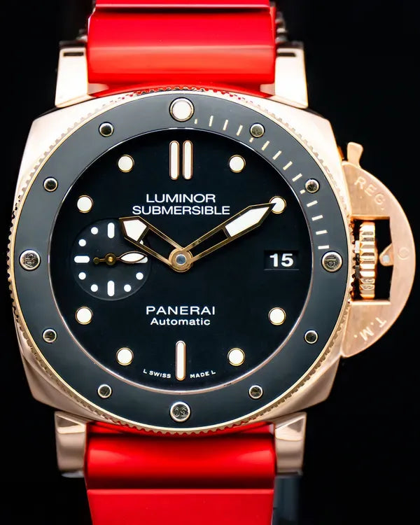 2018 Panerai Submersible 1950 3 Days 42MM Black Dial Rubber Strap (PAM00684)