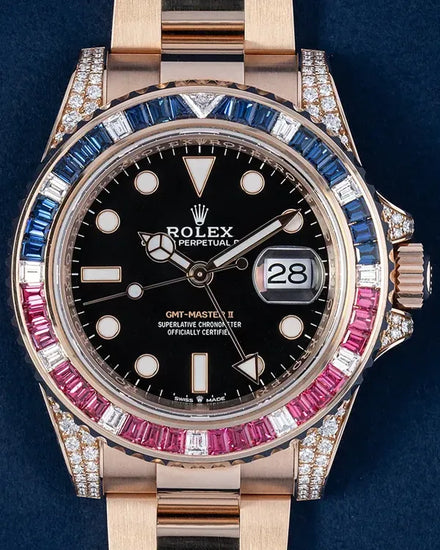 2021 Rolex GMT-Master II "Saru" 40MM Black Dial Rose Gold Oyster Bracelet (126755SARU)