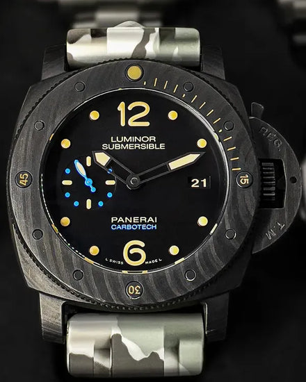2023 Panerai Submersible 1950 3 Days Carbotech 47MM Black Dial Rubber Strap (PAM00616)