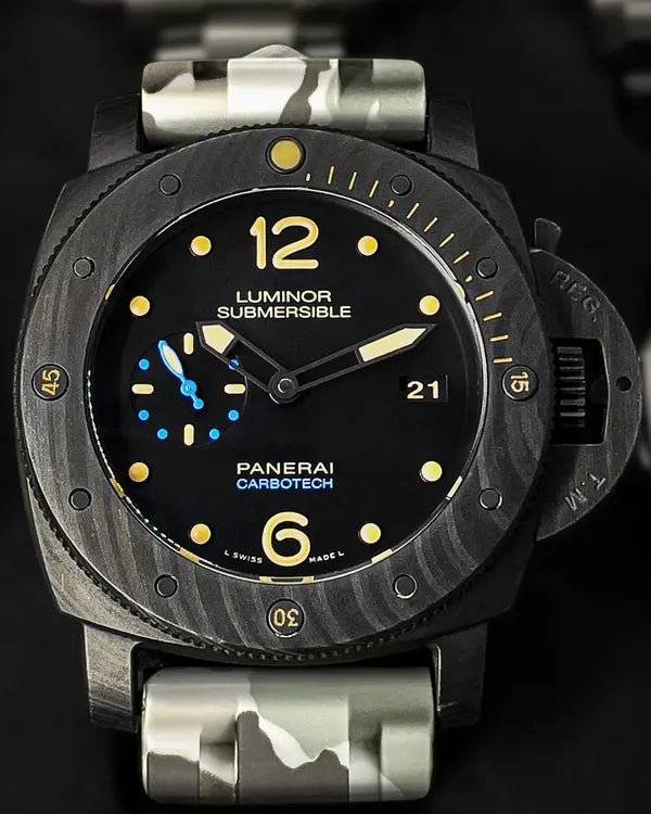 2023 Panerai Submersible 1950 3 Days Carbotech 47MM Black Dial Rubber Strap (PAM00616)