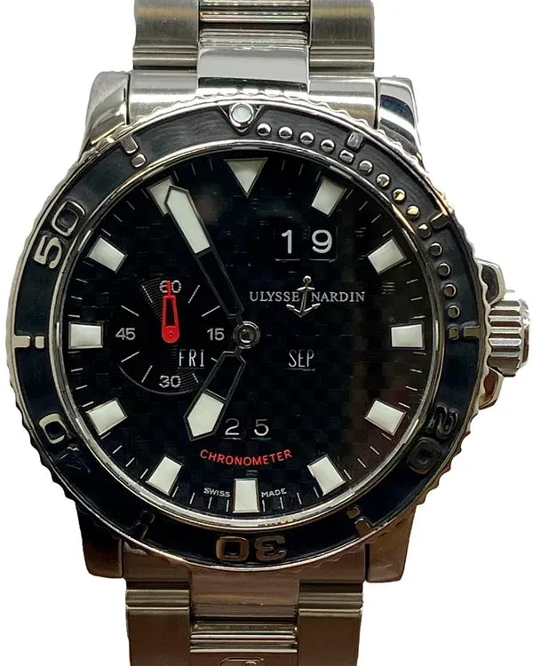 2007 Ulysse Nardin Marine Aqua Perpetual L. E. 45MM Black Dial Steel Bracelet (333-55-7/02)