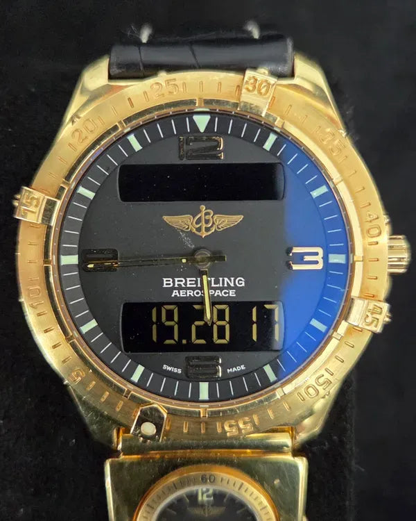 Breitling Aerospace 40MM Quartz Blue Dial Leather Strap (K56062)