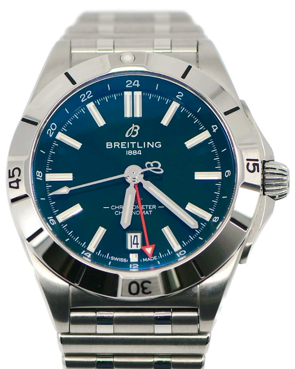 2022 Breitling Chronomat GMT 40MM Green Dial Steel Bracelet (A32398)