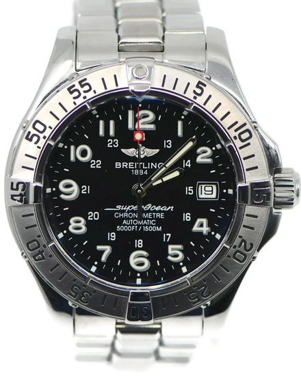 Breitling Superocean 42MM Black Dial Steel Bracelet (A17360)