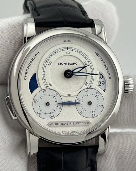 Montblanc Nicolas Rieussec L.E. 43MM White Dial Leather Strap (111012)