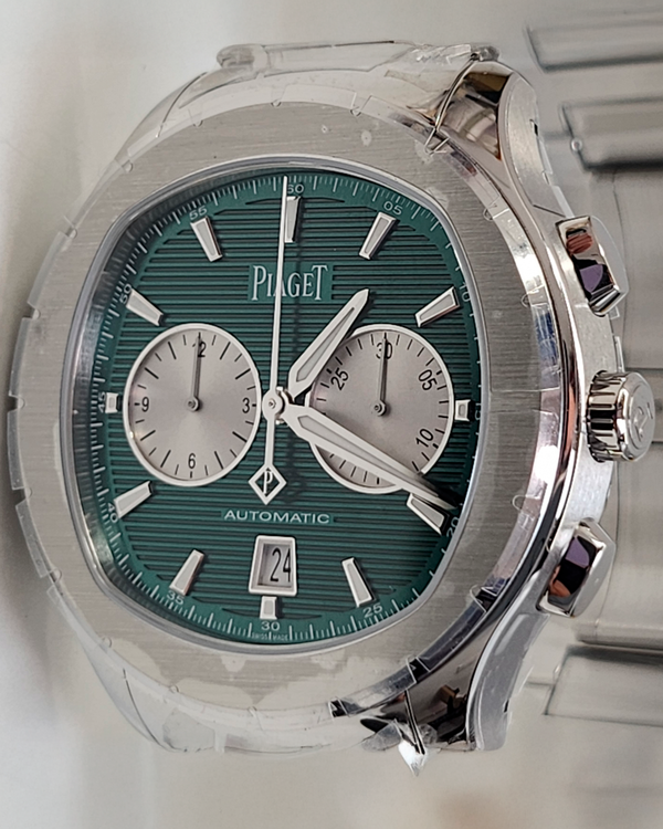 Piaget Polo Chronograph 42MM Green Dial Steel Bracelet (G0A49024)