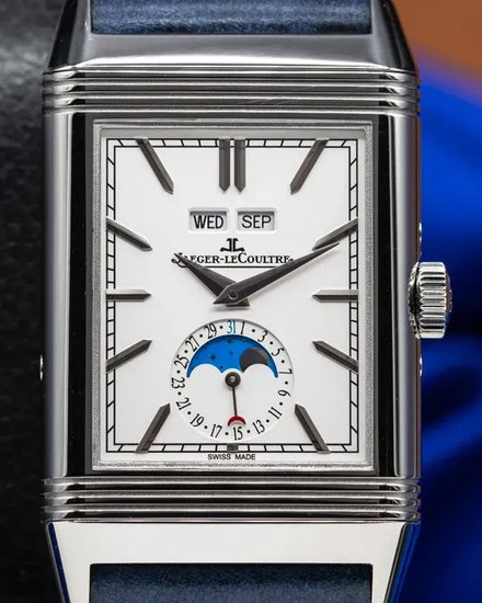 2024 Jaeger-LeCoultre Reverso Duoface 49.4MM Blue/Silver Dial Textile Strap (Q3918420)