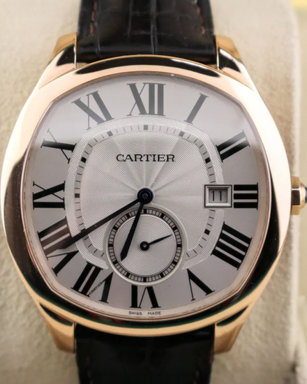 Cartier Drive De Cartier 42MM Silver Dial Leather Strap (WGNM0003)